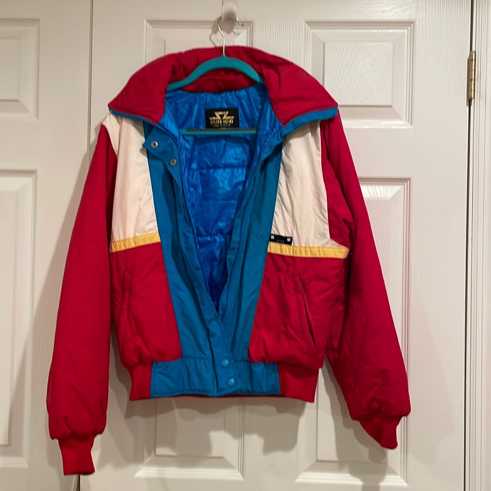 Ski jacket sun ice red white blue size 10